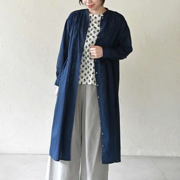 オーガニックコットン ピンタックヨークワンピース