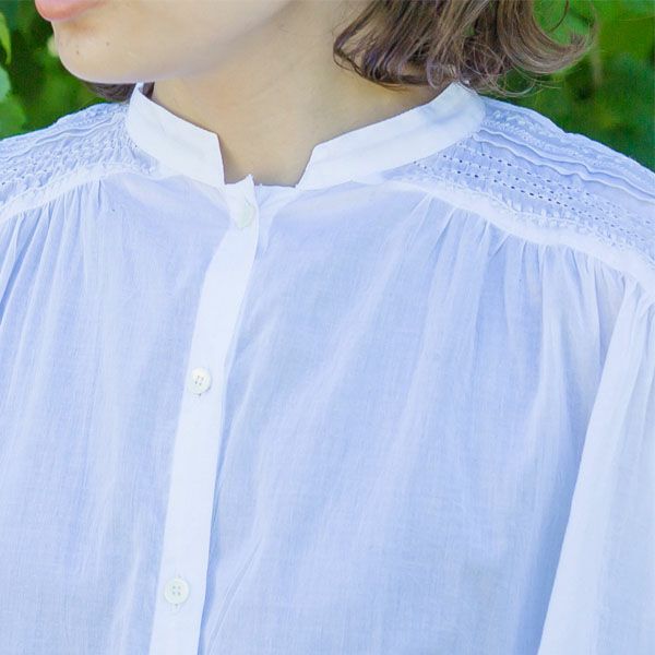 オーガニックコットン ピンタックヨークワンピース