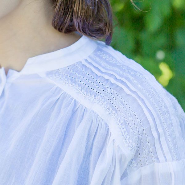 オーガニックコットン ピンタックヨークワンピース