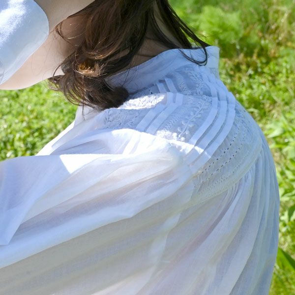 オーガニックコットン ピンタックヨークワンピース