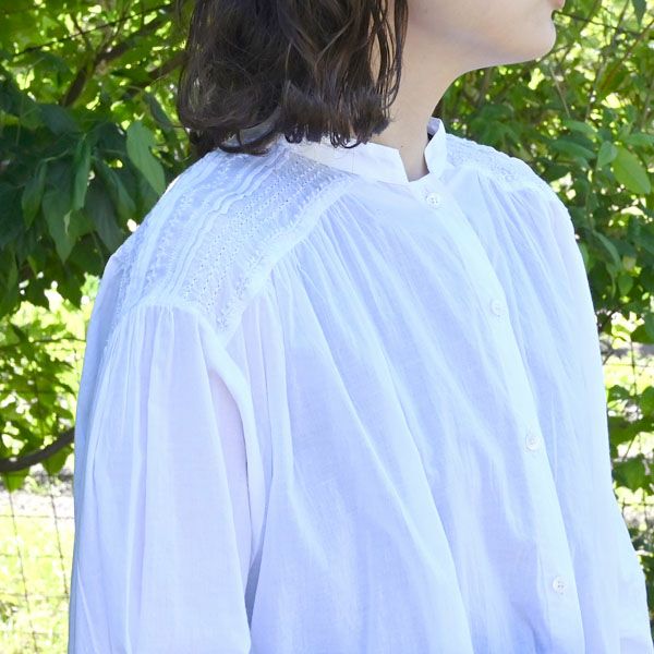 オーガニックコットン ピンタックヨークワンピース