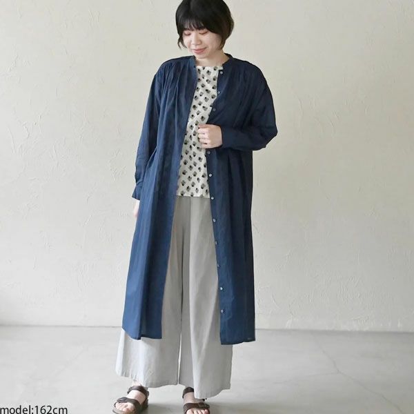 オーガニックコットン ピンタックヨークワンピース