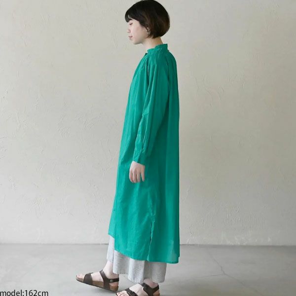 オーガニックコットン ピンタックヨークワンピース