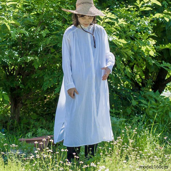 オーガニックコットン ピンタックヨークワンピース