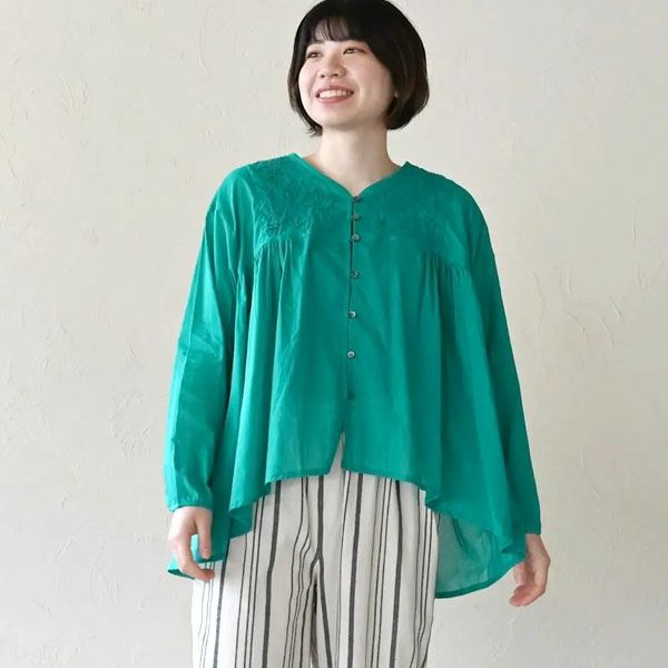 オーガニックコットン ボタニカルブラウス