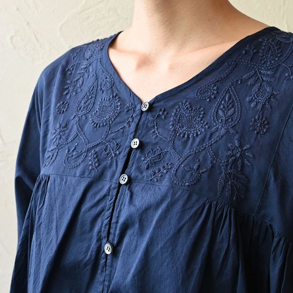 オーガニックコットン ボタニカルブラウス