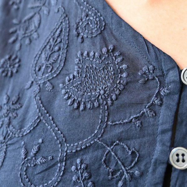 オーガニックコットン ボタニカルブラウス