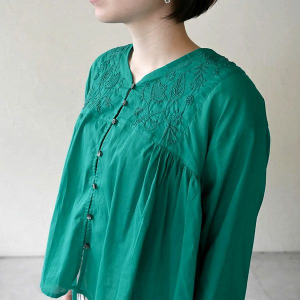 オーガニックコットン ボタニカルブラウス