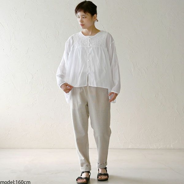 オーガニックコットン ボタニカルブラウス