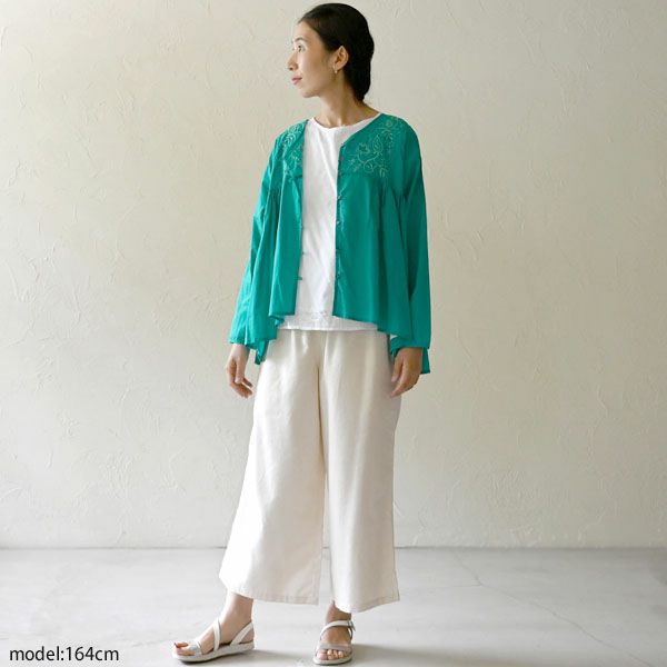 オーガニックコットン ボタニカルブラウス