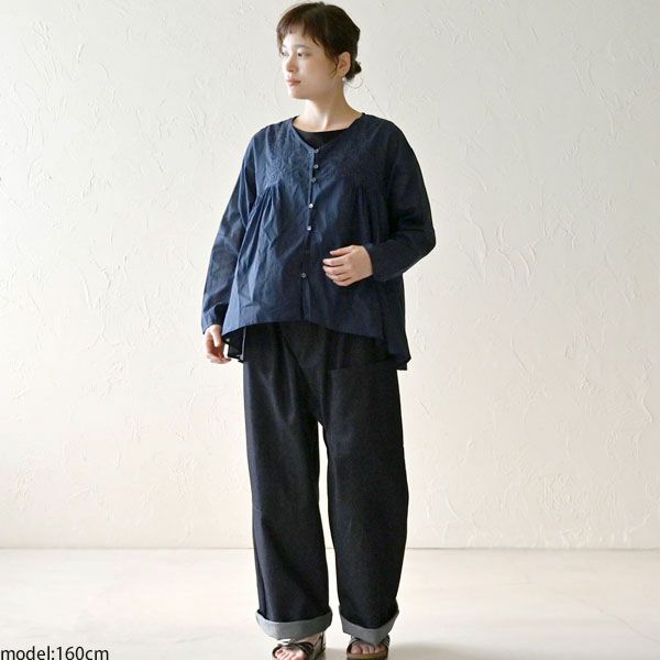 オーガニックコットン ボタニカルブラウス