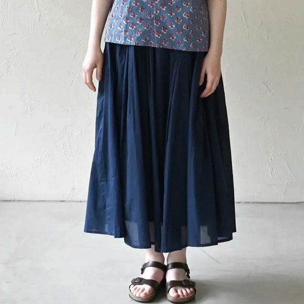 オーガニックコットン ヨークシシュウタックスカート