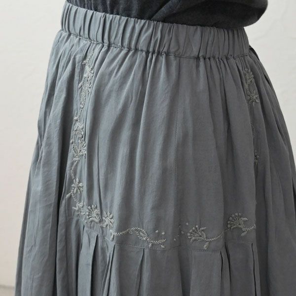 オーガニックコットン ヨークシシュウタックスカート