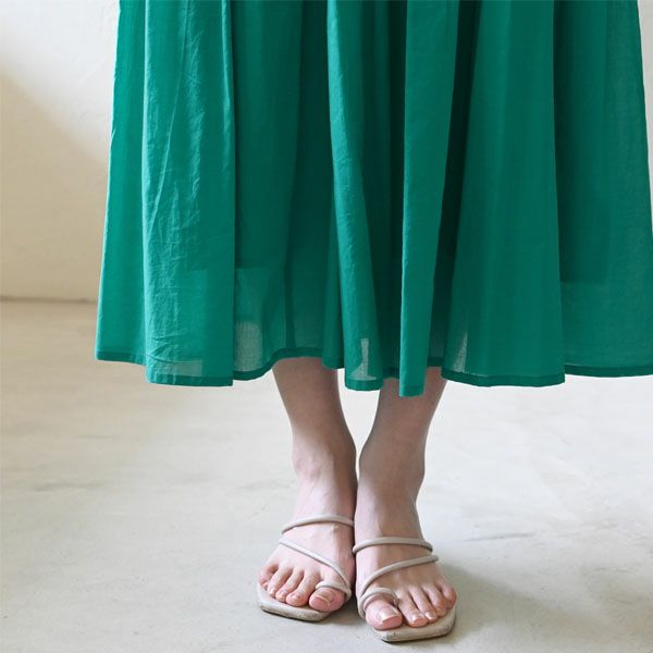 オーガニックコットン ヨークシシュウタックスカート