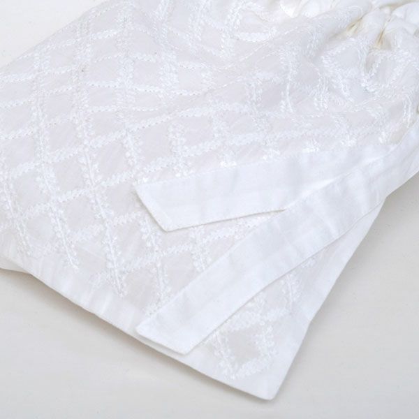 オーガニックコットン 手刺繍リボンサック