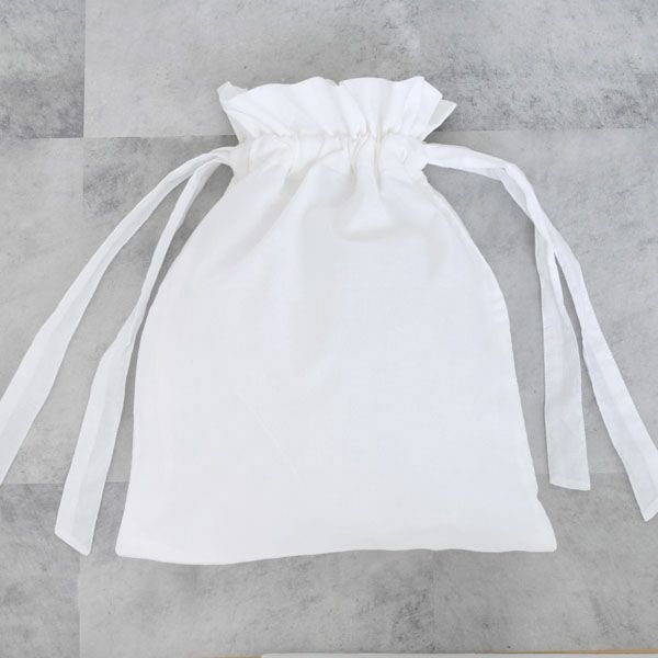 オーガニックコットン 手刺繍リボンサック