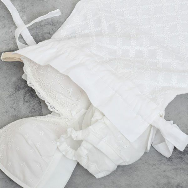 オーガニックコットン 手刺繍リボンサック