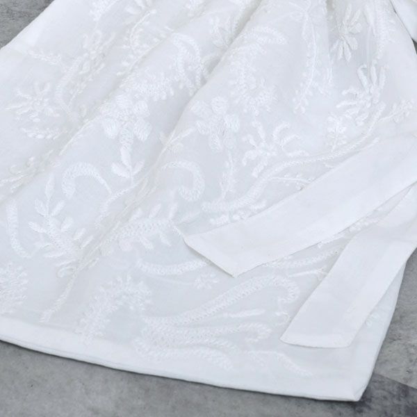 オーガニックコットン 手刺繍リボンサック