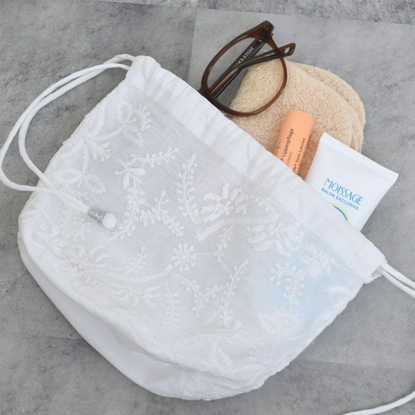 オーガニックコットン 手刺繍タイニーサック