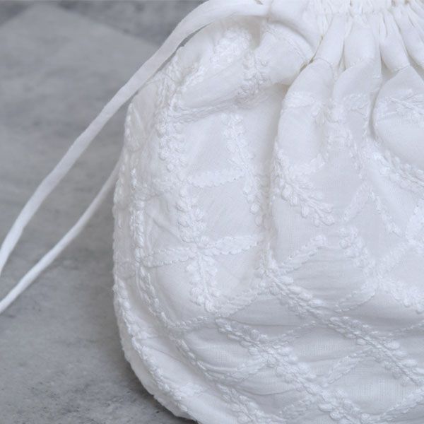 オーガニックコットン 手刺繍タイニーサック