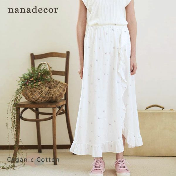 オーガニックコットン プチローズフリルスカート