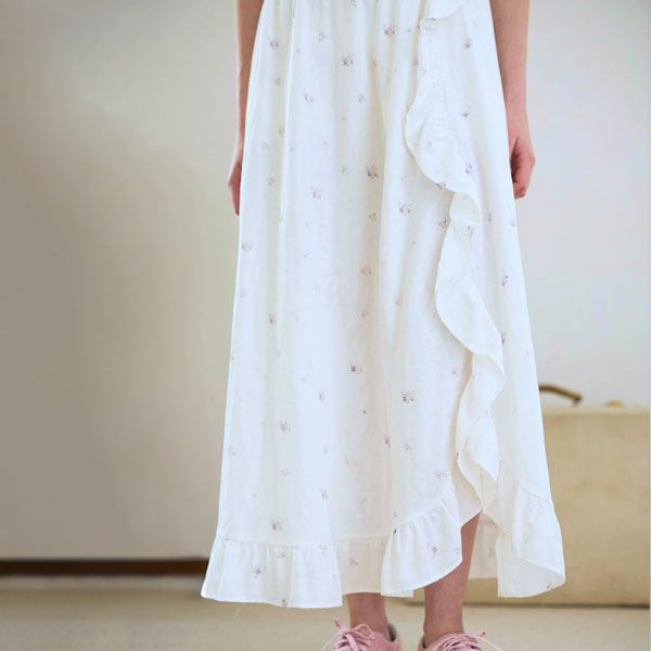 オーガニックコットン プチローズフリルスカート