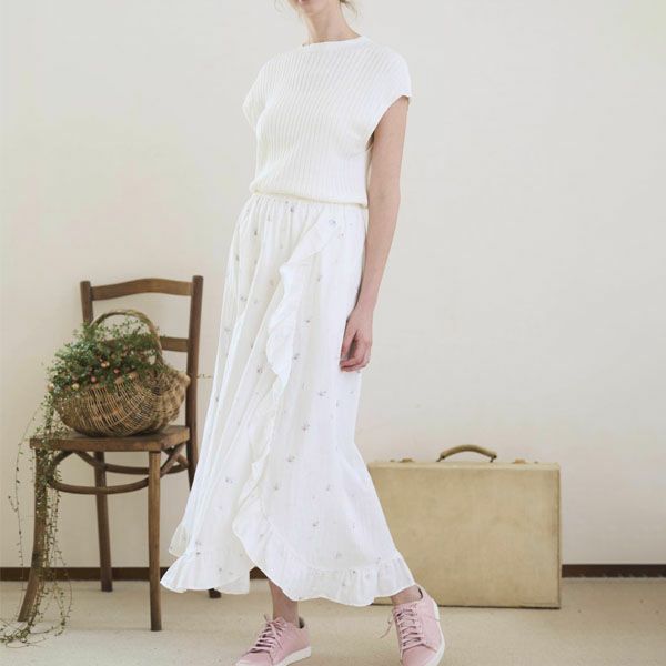 オーガニックコットン プチローズフリルスカート