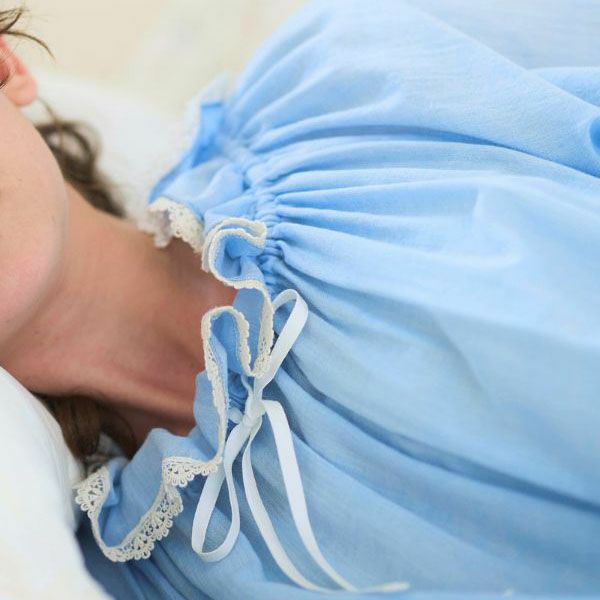 オーガニックコットン チェリーブロッサムドレス ブルーシャンブレー