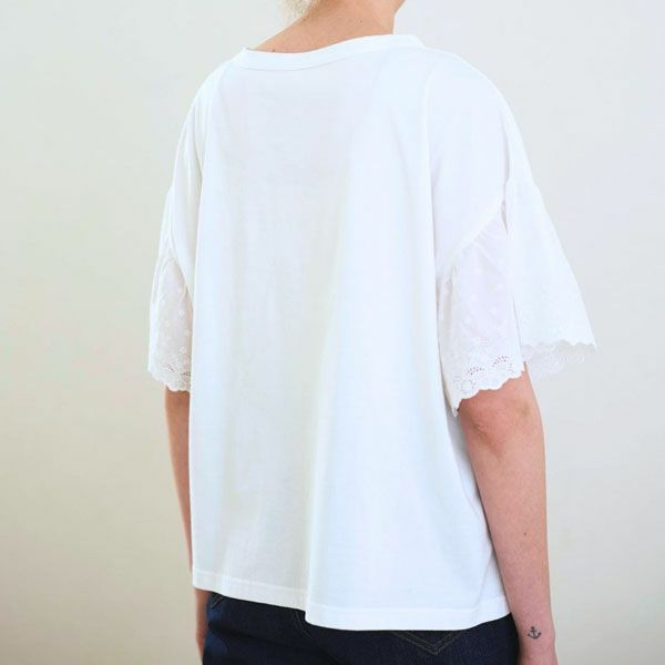 オーガニックコットン ライラックレースTシャツ