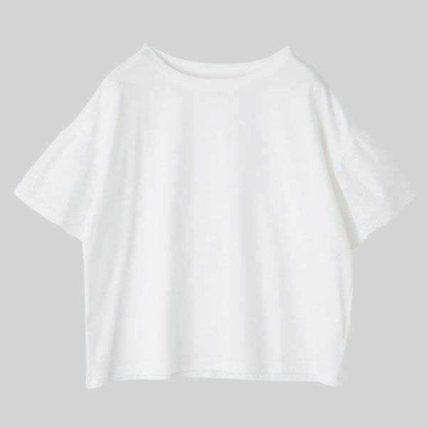 オーガニックコットン ライラックレースTシャツ