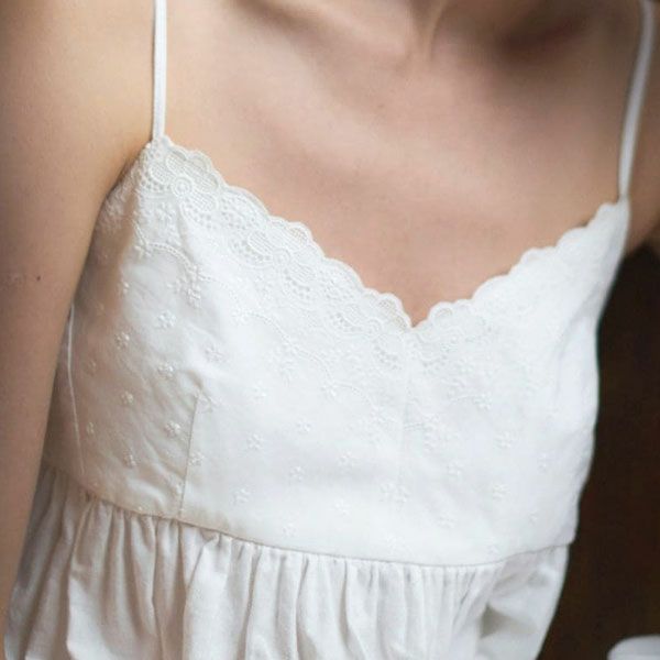 オーガニックコットン ライラックレースキャミドレス