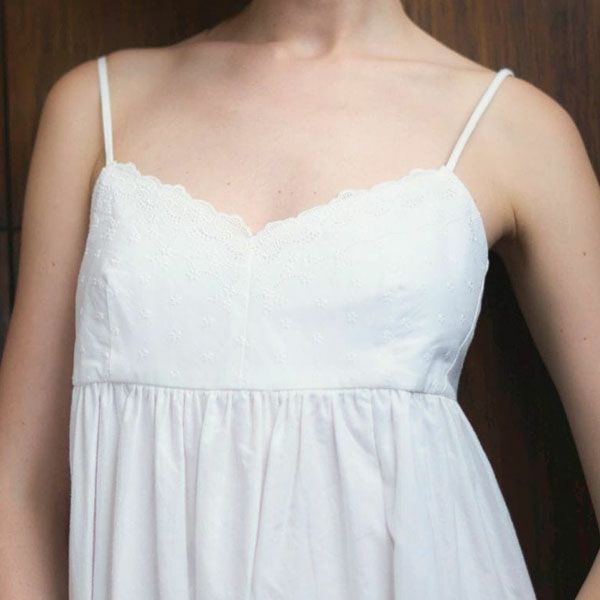 オーガニックコットン ライラックレースキャミドレス