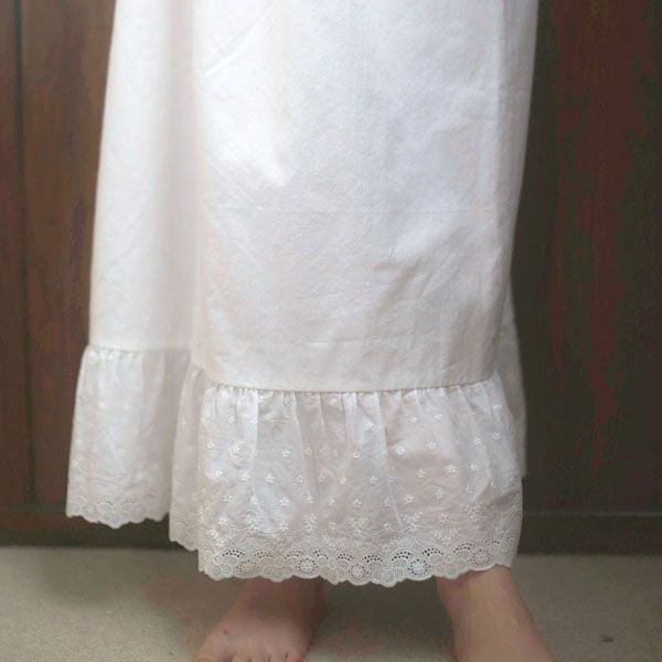 オーガニックコットン ライラックレースキャミドレス