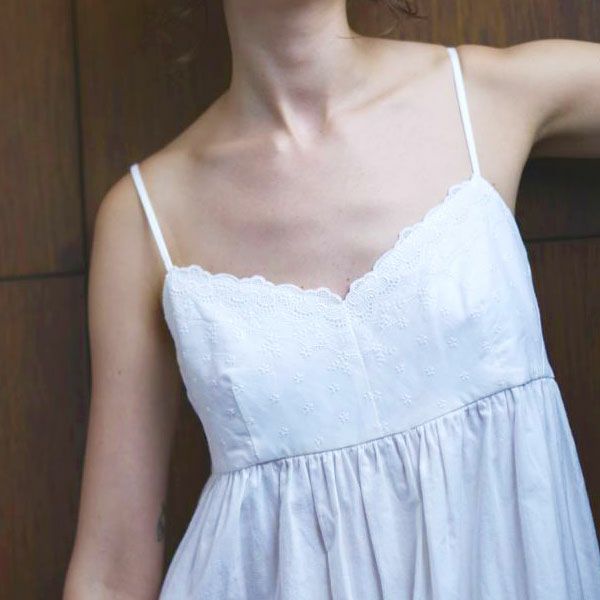 オーガニックコットン ライラックレースキャミドレス