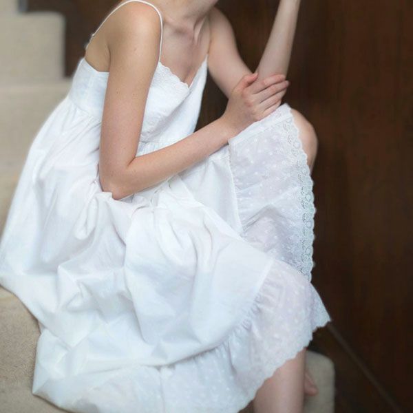 オーガニックコットン ライラックレースキャミドレス