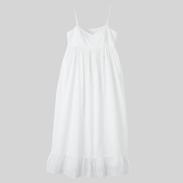 オーガニックコットン ライラックレースキャミドレス