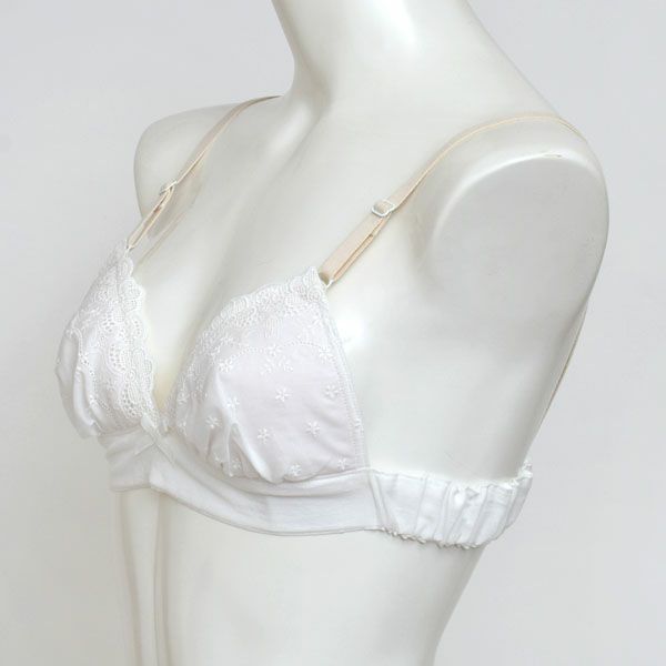 オーガニックコットン ライラックレースブラ