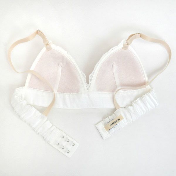 オーガニックコットン ライラックレースブラ