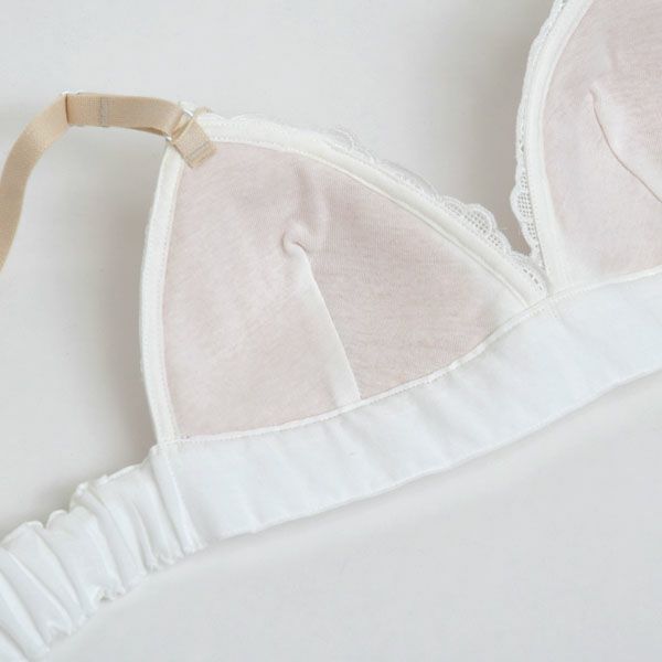 オーガニックコットン ライラックレースブラ