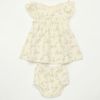 オーガニックコットン ベビー フリル袖ドレス&ブルマ