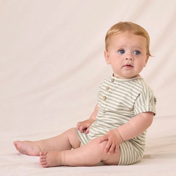 オーガニックコットン ベビーショートスリーブロンパース