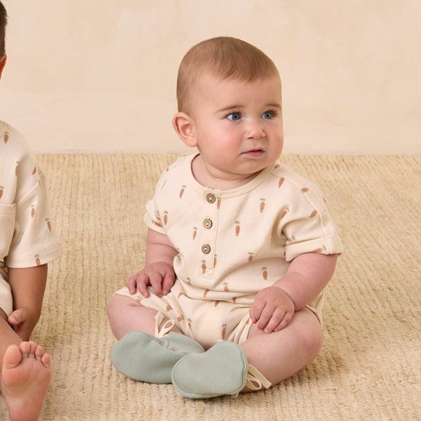 オーガニックコットン ベビーショートスリーブロンパース