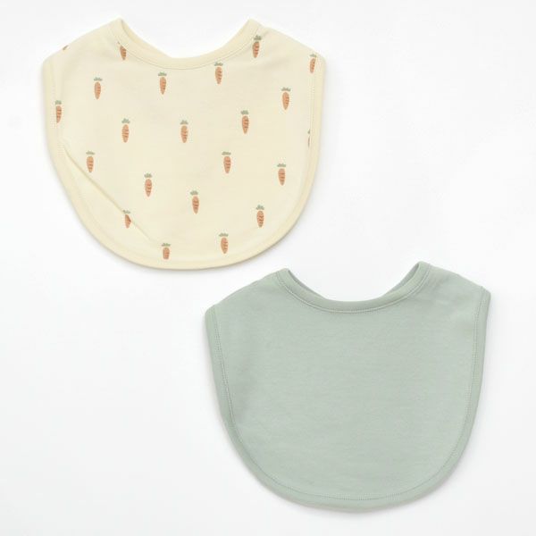 オーガニックコットン ベビー スナップビブ 2枚組