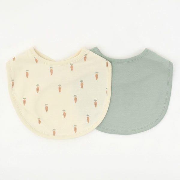 オーガニックコットン ベビー スナップビブ 2枚組