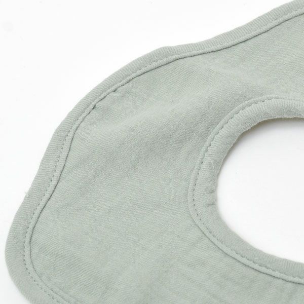 オーガニックコットン ベビー ガーゼ＆パイルフラワービブ 2枚組