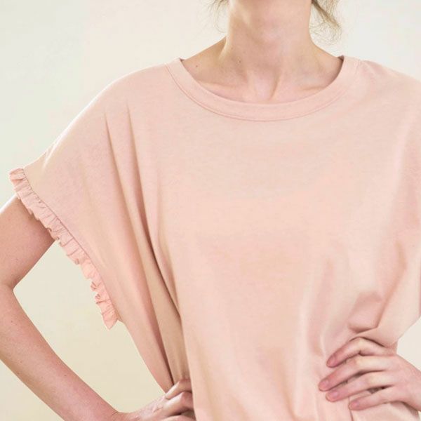 オーガニックコットン ローズマリージャージーフリルトップス