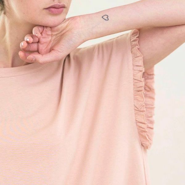 オーガニックコットン ローズマリージャージーフリルトップス