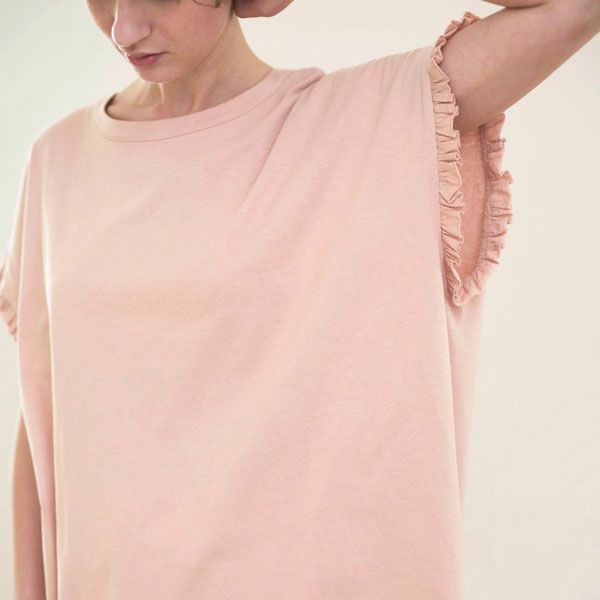 オーガニックコットン ローズマリージャージーフリルトップス