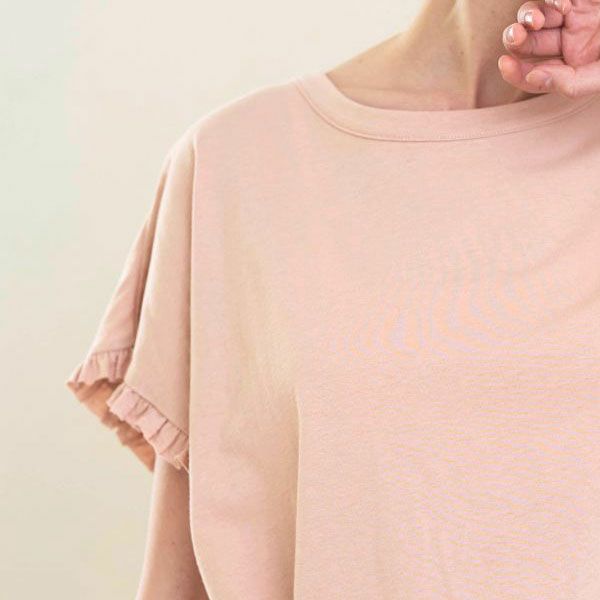 オーガニックコットン ローズマリージャージーフリルトップス