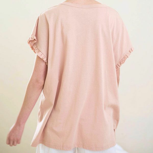 オーガニックコットン ローズマリージャージーフリルトップス